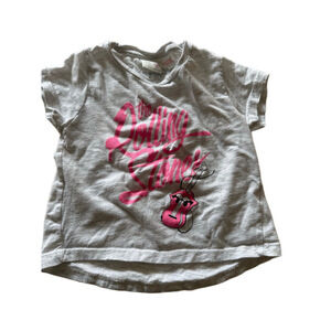Baby Zara Rolling Stones T-Shirt Gray/Pink Size 6-9m